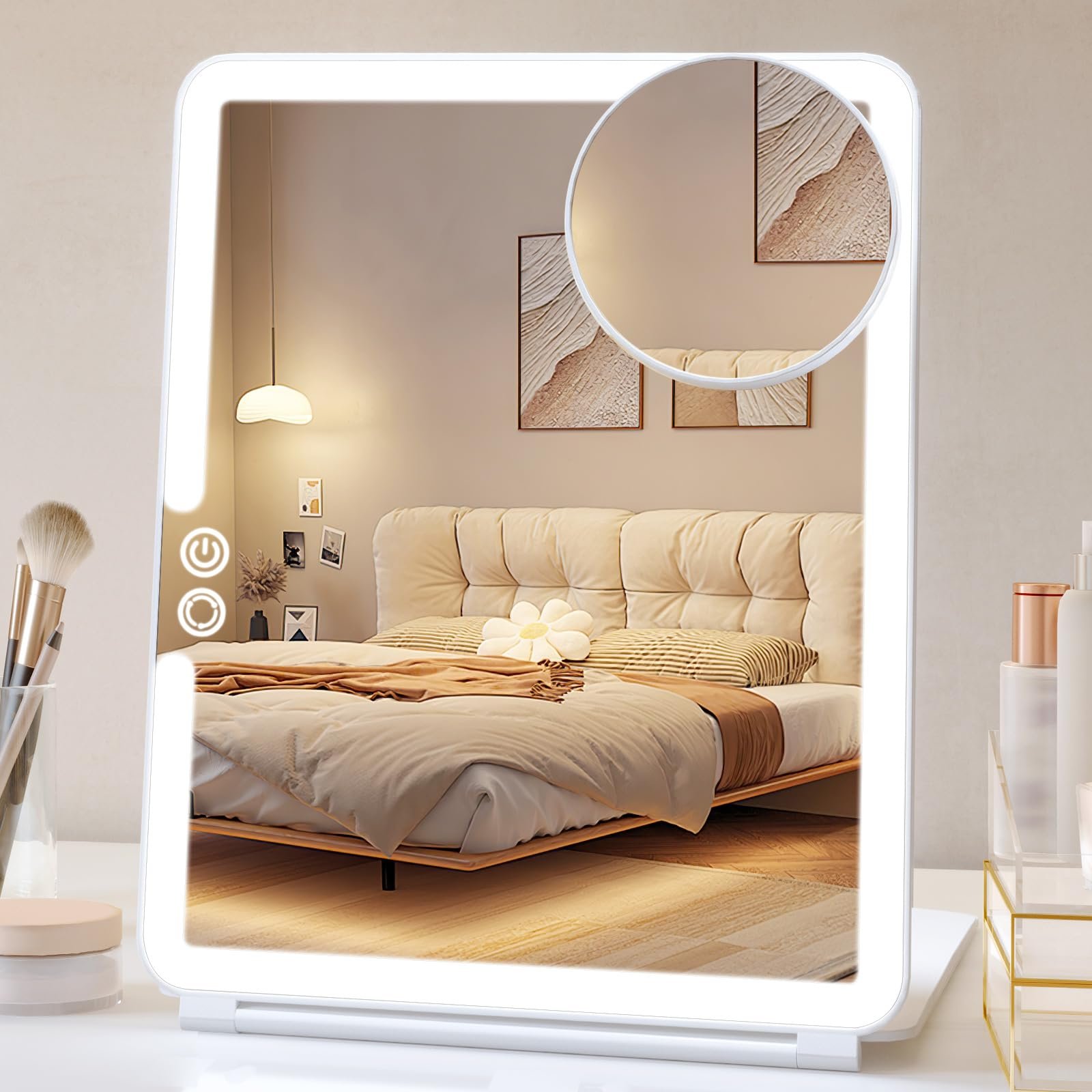 portable makeup mirror with lights