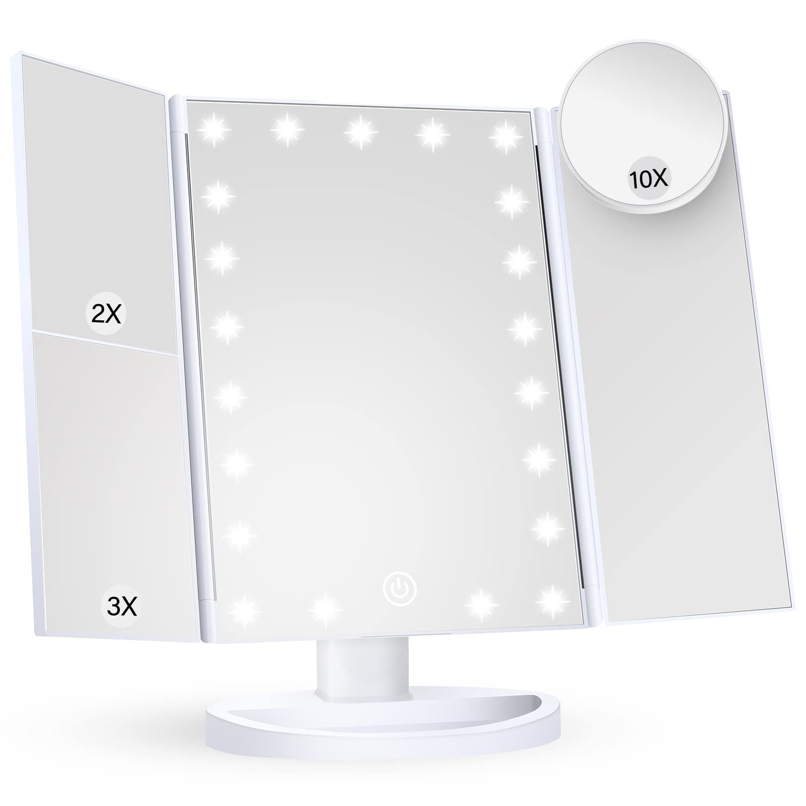 portable mirror with led lights