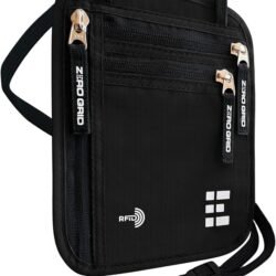 rfid blocking travel neck wallet