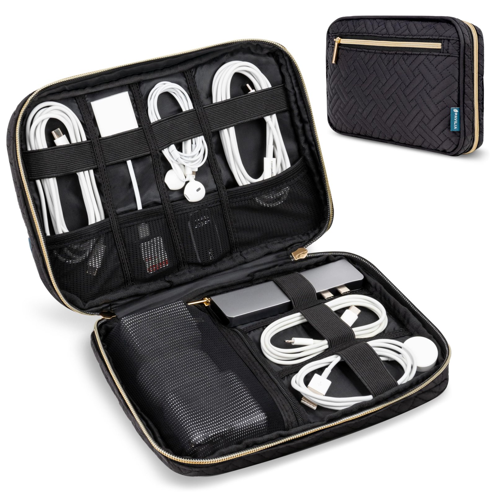 travel case for cables and chargers